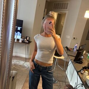 Garage Women's Light Gray Muscle Tee